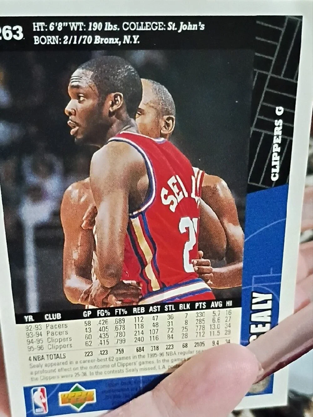 Malik Sealy Los Angeles Clippers Basketball Card - White/Red/Blue